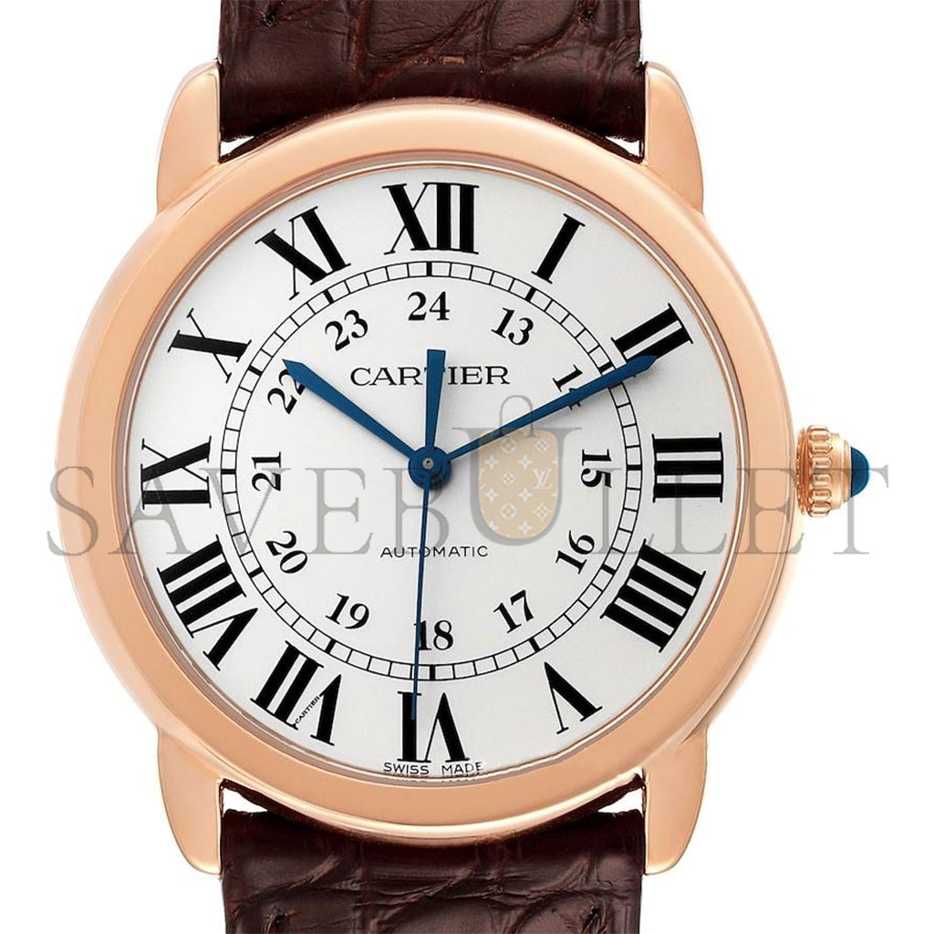 Ca*t*er rhonde solo de silver leather 36 mm watch w2rn0008